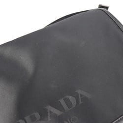 PRADA Prada shoulder bag 2VD951 nylon black leather silver metal fittings messenger triangle logo mark