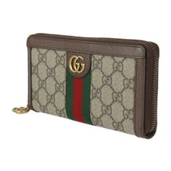 GUCCI Gucci Ophidia GG Zip Around Wallet DIY Long 604149 Supreme Canvas Leather Beige Ebony Red Green Gold Hardware Round Zipper