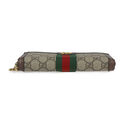 GUCCI Gucci Ophidia GG Zip Around Wallet DIY Long 604149 Supreme Canvas Leather Beige Ebony Red Green Gold Hardware Round Zipper