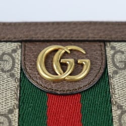 GUCCI Gucci Ophidia GG Zip Around Wallet DIY Long 604149 Supreme Canvas Leather Beige Ebony Red Green Gold Hardware Round Zipper