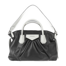 GIVENCHY Givenchy Antigona soft medium handbag leather black white silver metal fittings 2WAY shoulder bag tote