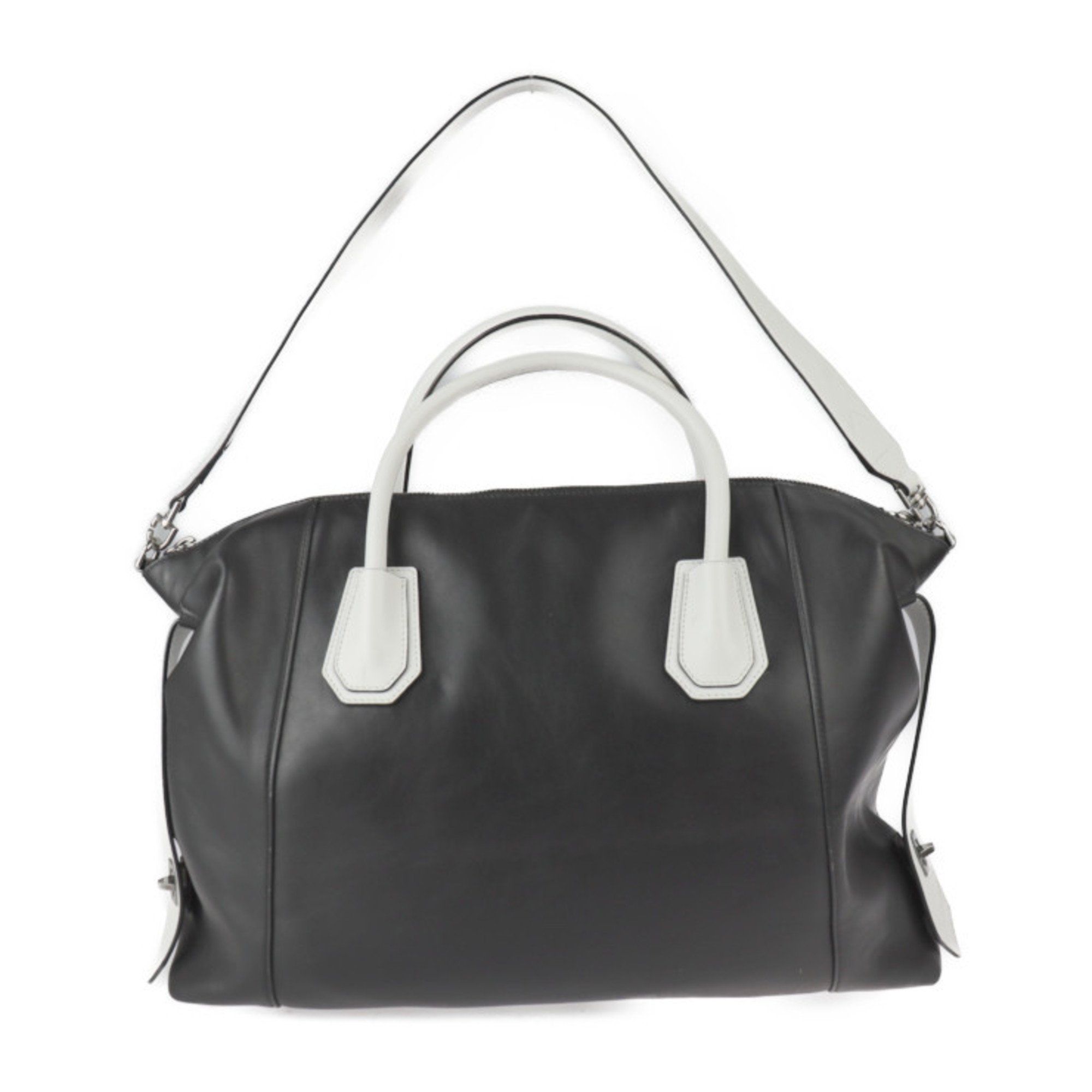 GIVENCHY Givenchy Antigona soft medium handbag leather black white silver metal fittings 2WAY shoulder bag tote