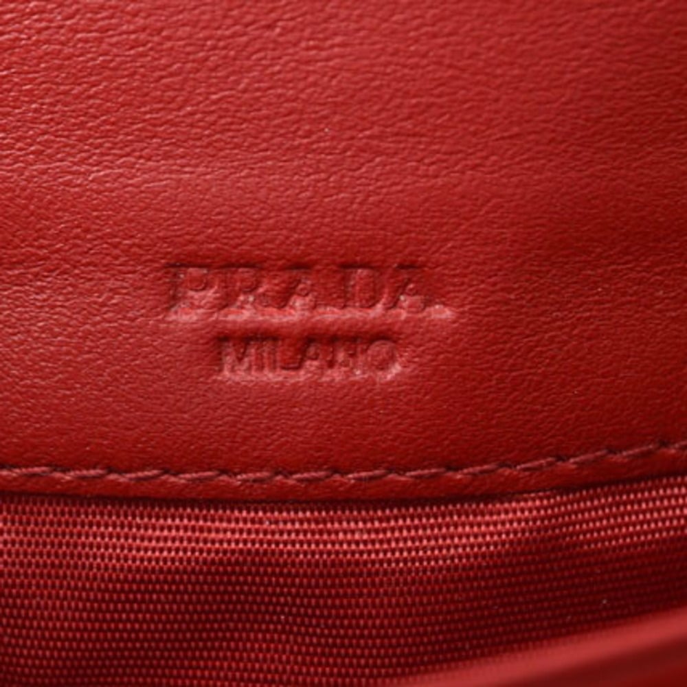 Authenticated Used Prada Wallet PRADA Long wallet 1M1132 Pass Case with  Saffiano Triangle NERO Black Outlet 