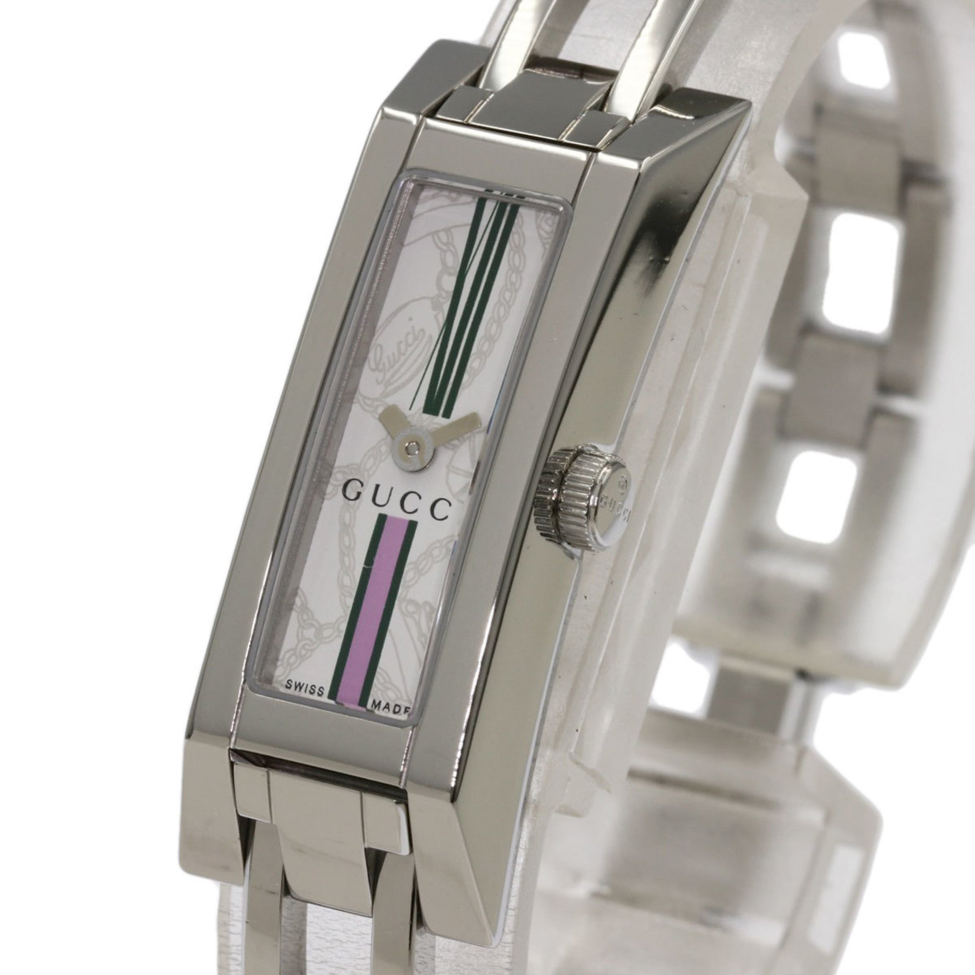 Gucci YA110 square face watch stainless steel SS ladies GUCCI