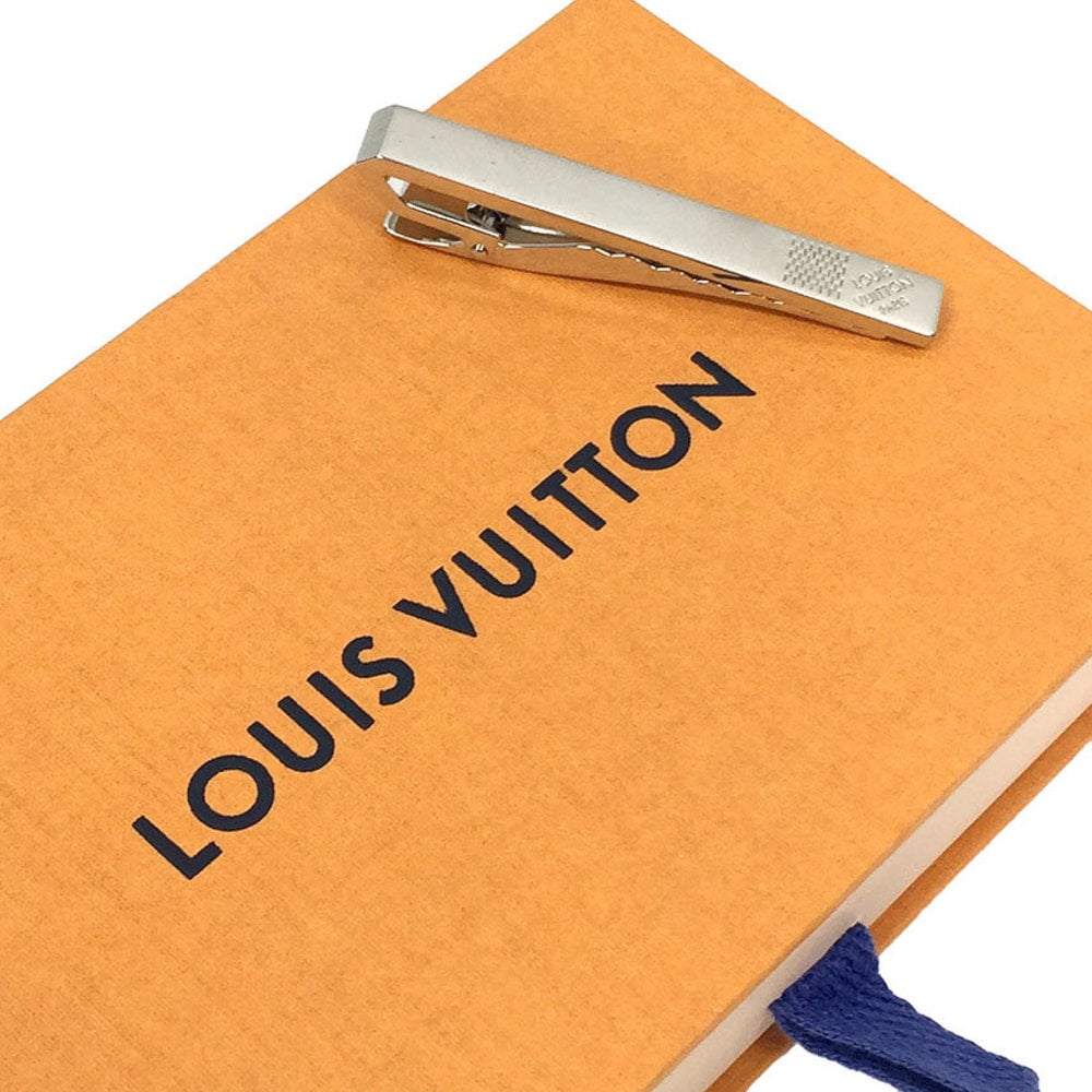 LOUIS VUITTON Damier Tie Clip Silver 1239087