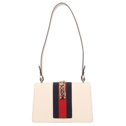 Gucci GUCCI Sylvie Small shoulder bag leather white ladies