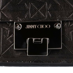 Jimmy Choo Chain Shoulder Bag Leather Black Women's