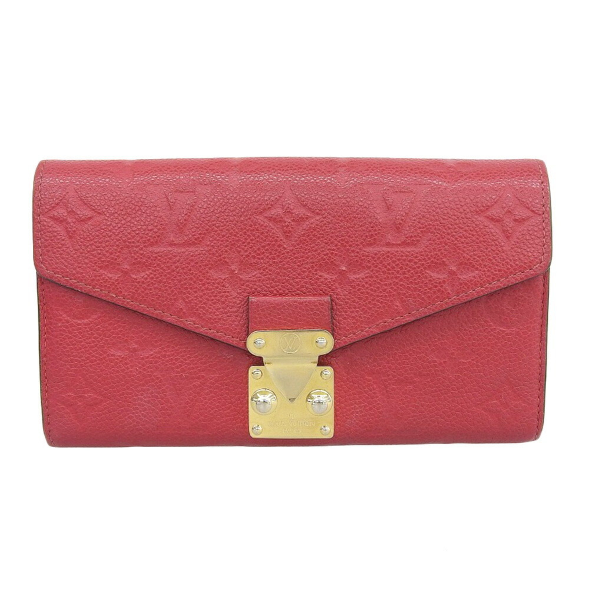 Louis Vuitton LOUIS VUITTON Monogram Implant Portefeuille Metis Long Wallet Scarlet M63728