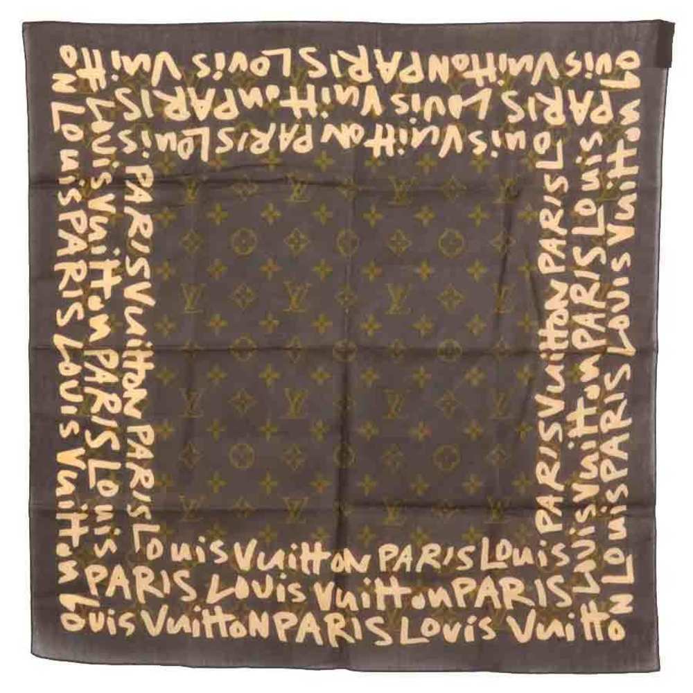 Louis Vuitton LOUIS VUITTON scarf monogram graffiti cotton brown