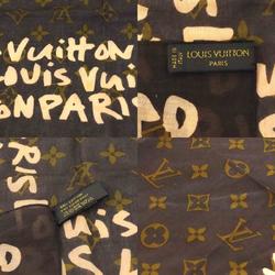 Louis Vuitton, Accessories, Louis Vuitton Louis Vuitton Scarf Monogram  Graffiti Cotton Brownbeige Unisex