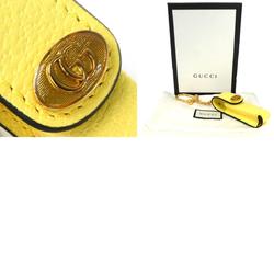 Gucci GUCCI Lip Case GG Marmont Leather/Metal Light Yellow/Gold Women's 615997