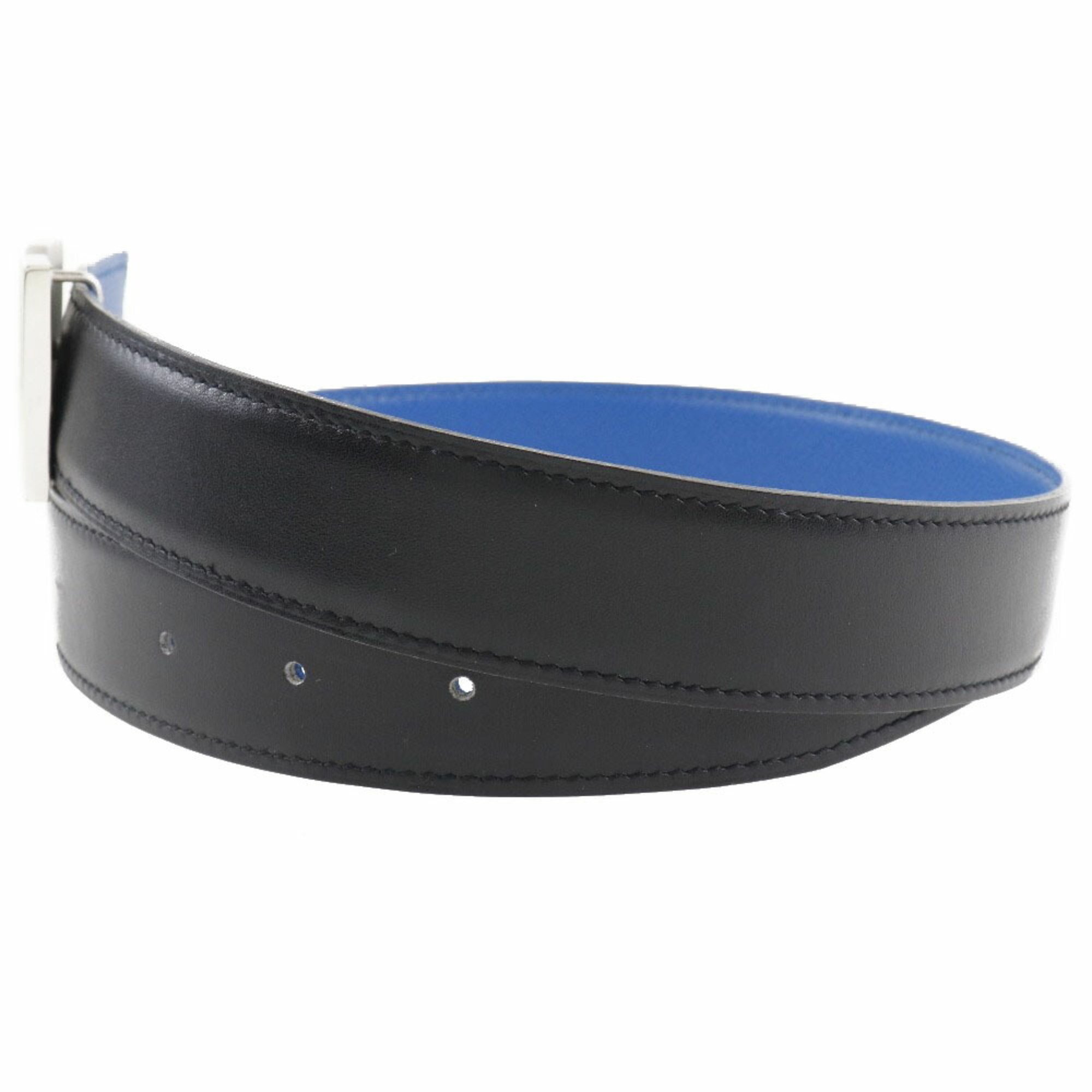 Hermes H Belt 65 Constance Reversible Vaux Epsom x Boxcalf Black/Blue □B Women's