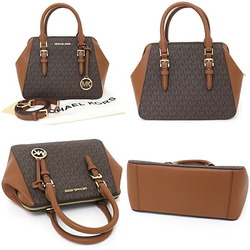 MICHAEL KORS Michael Kors shoulder bag handbag PVC coated canvas leather 35T0GCFM2B brown