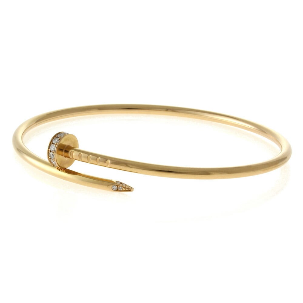 Cartier Just Uncle #17 Bangle 18K K18 Yellow Gold Diamond Women's