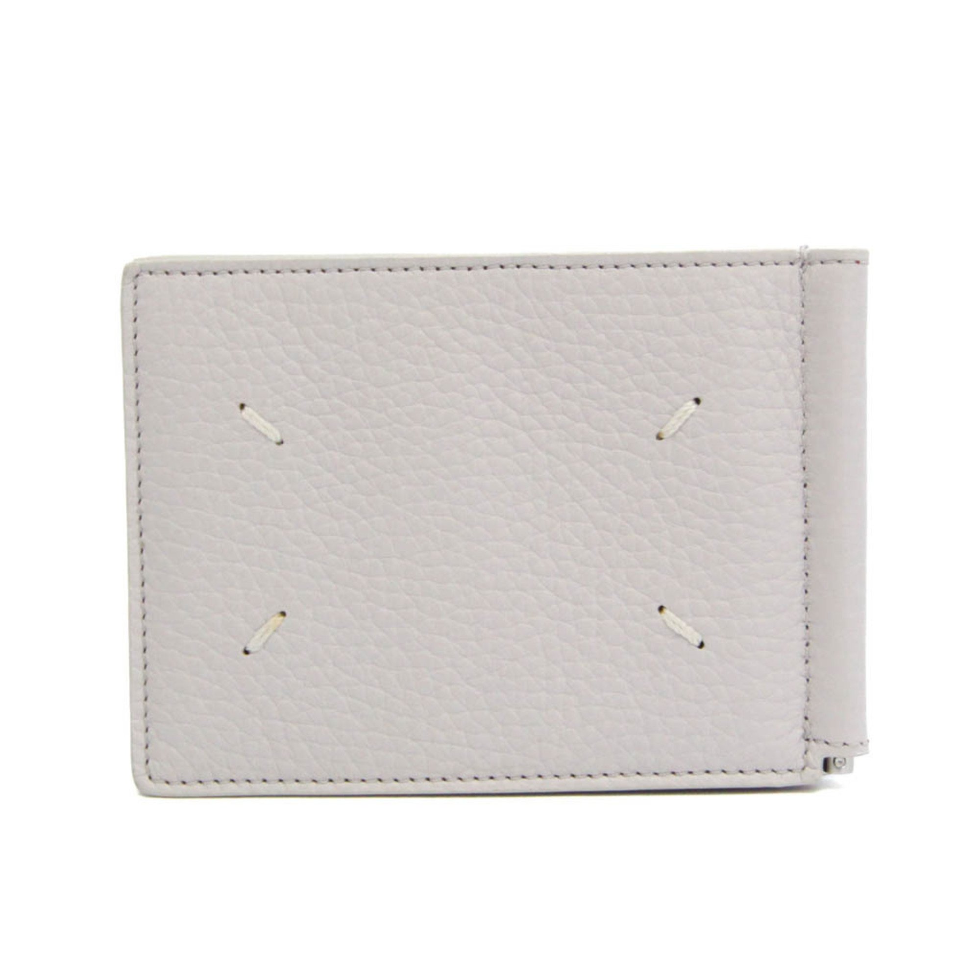 Maison Margiela Women,Men Leather Money Clip Light Gray