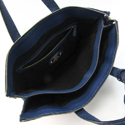 Fendi Selleria 7VA335 Men's Leather Briefcase Blue