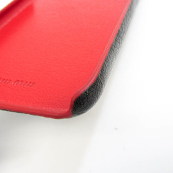 Miu Miu Leather Phone Bumper For IPhone X Black,Red Color 5ZH058