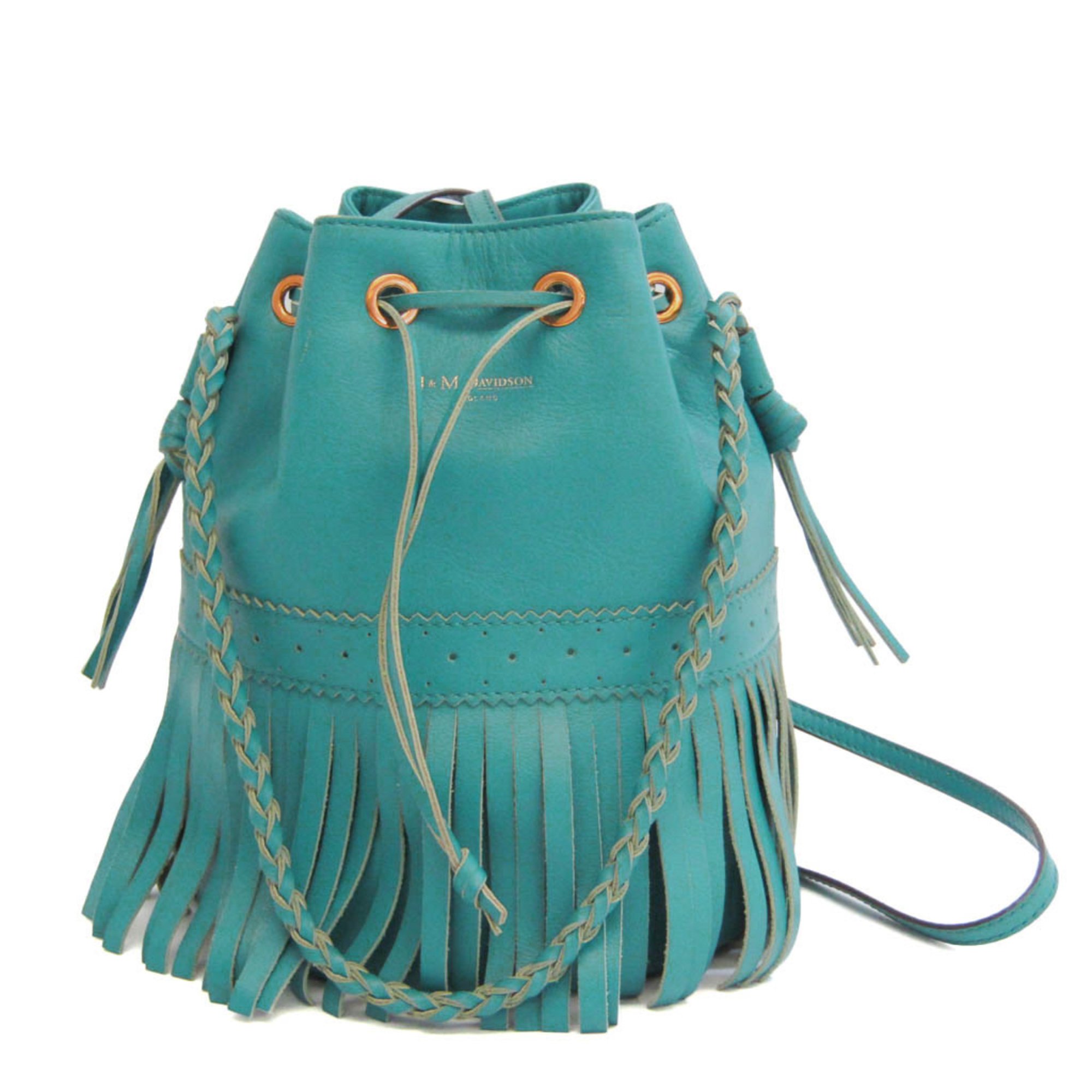 J&M Davidson Carnival M Women's Leather Shoulder Bag Blue Green