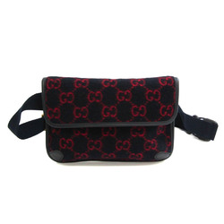 Gucci 598181 Women,Men Wool,Leather Fanny Pack Navy,Red Color