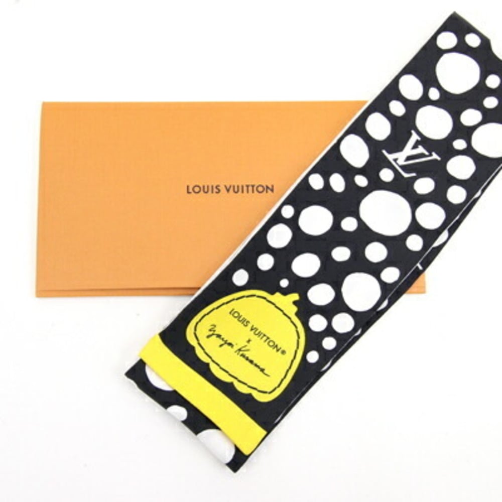 Louis Vuitton Scarf Muffler LV x YK Bando Infinity Dot M78291 Black White  Yellow Silk 100% Yayoi Kusama Women's KUSAMA YAYOI LOUIS VUITTON
