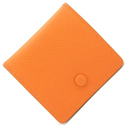Hermes Coin Case Orange Vaux Epsom □K Engraved Manufactured in 2007 Purse Women's Wallet Square Box Type BOX HERMES