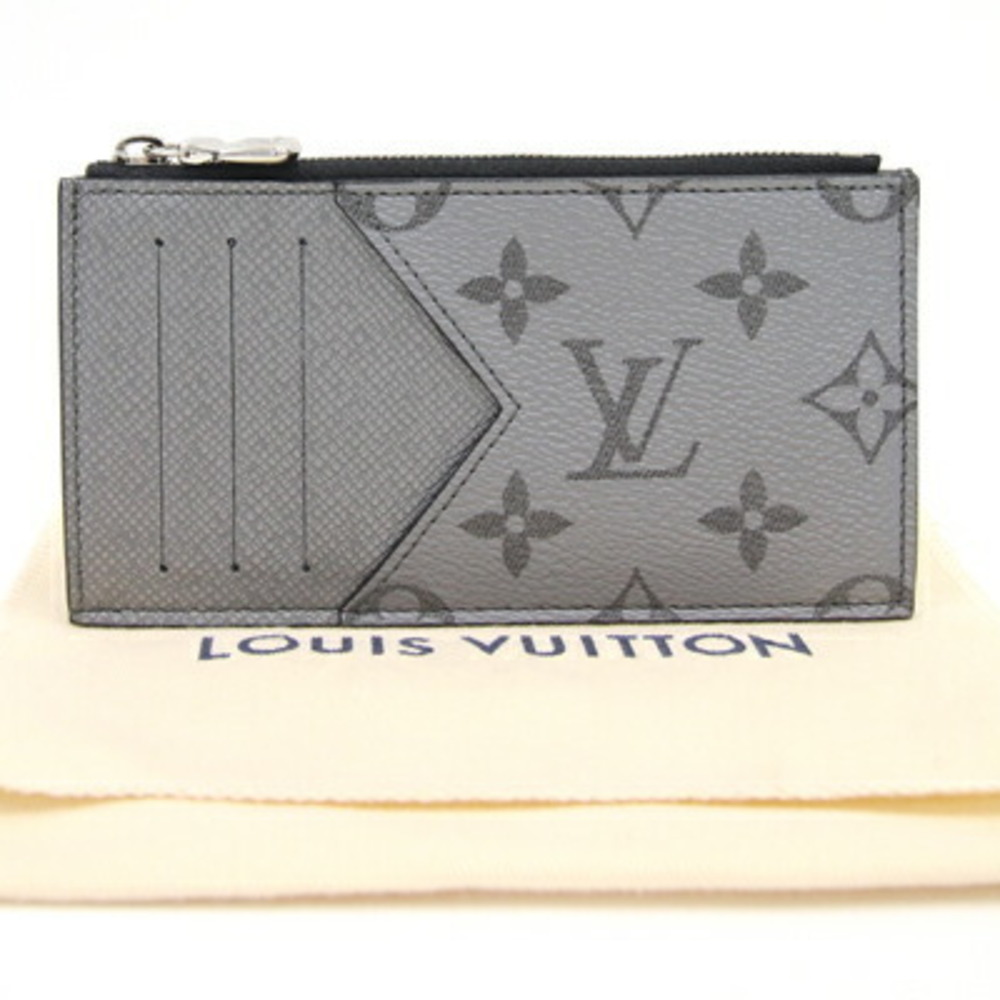 LOUIS VUITTON Coin Case Taigarama Card Holder M30839 Silver Men's Frag