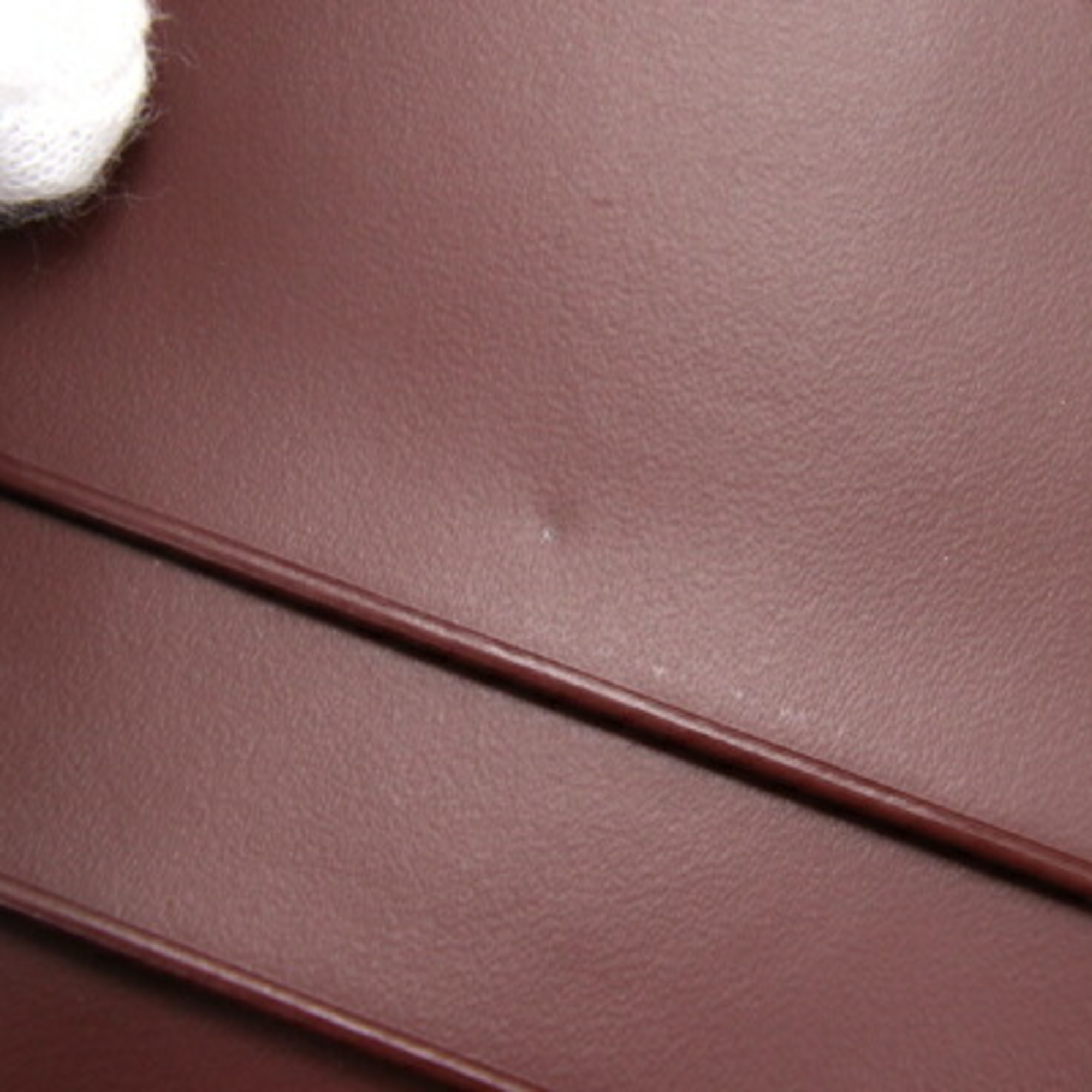 Cartier W wallet mast L3000505 Bordeaux calf leather ladies double doors
