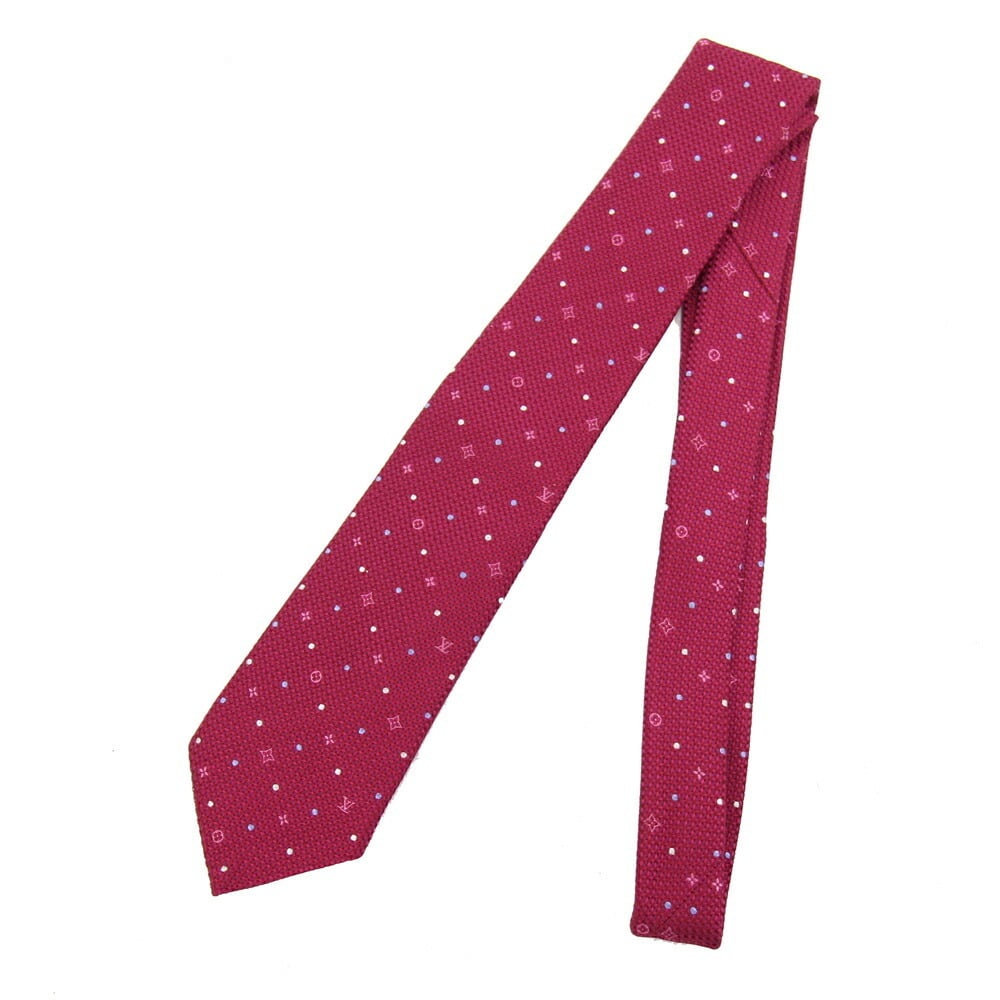Louis Vuitton tie cravat monogram polkadots 8CM M75937 framboise silk wool  men's LOUIS VUITTON | eLADY Globazone