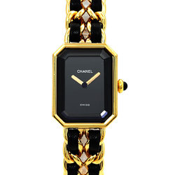 Chanel CHANEL Premiere L size H0001 Vintage ladies watch black dial gold quartz