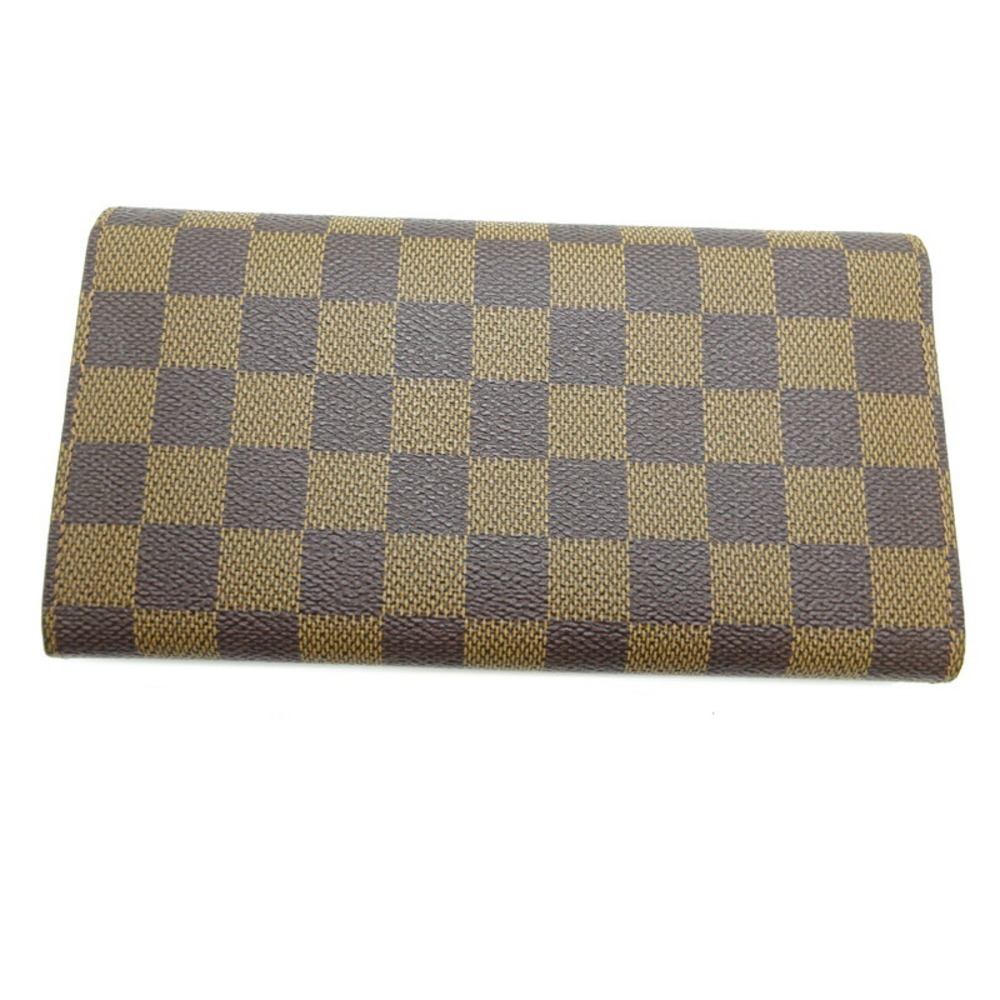 Louis Vuitton Snap Wallet Damier Ebene with Red, Preowned