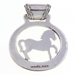 Hermes pendant top silver metal head necklace charm horse ladies HERMES