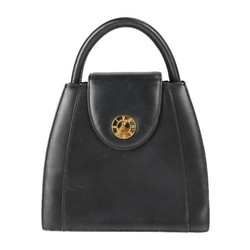 GIVENCHY Givenchy handbag leather black gold hardware circle logo vintage