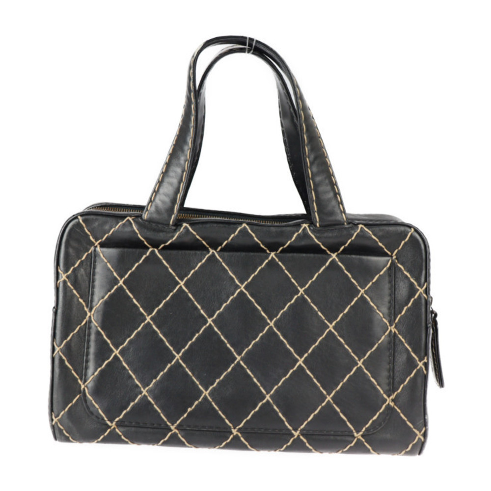CHANEL Chanel Wild Stitch Handbag A14692 Leather Black Cocomark