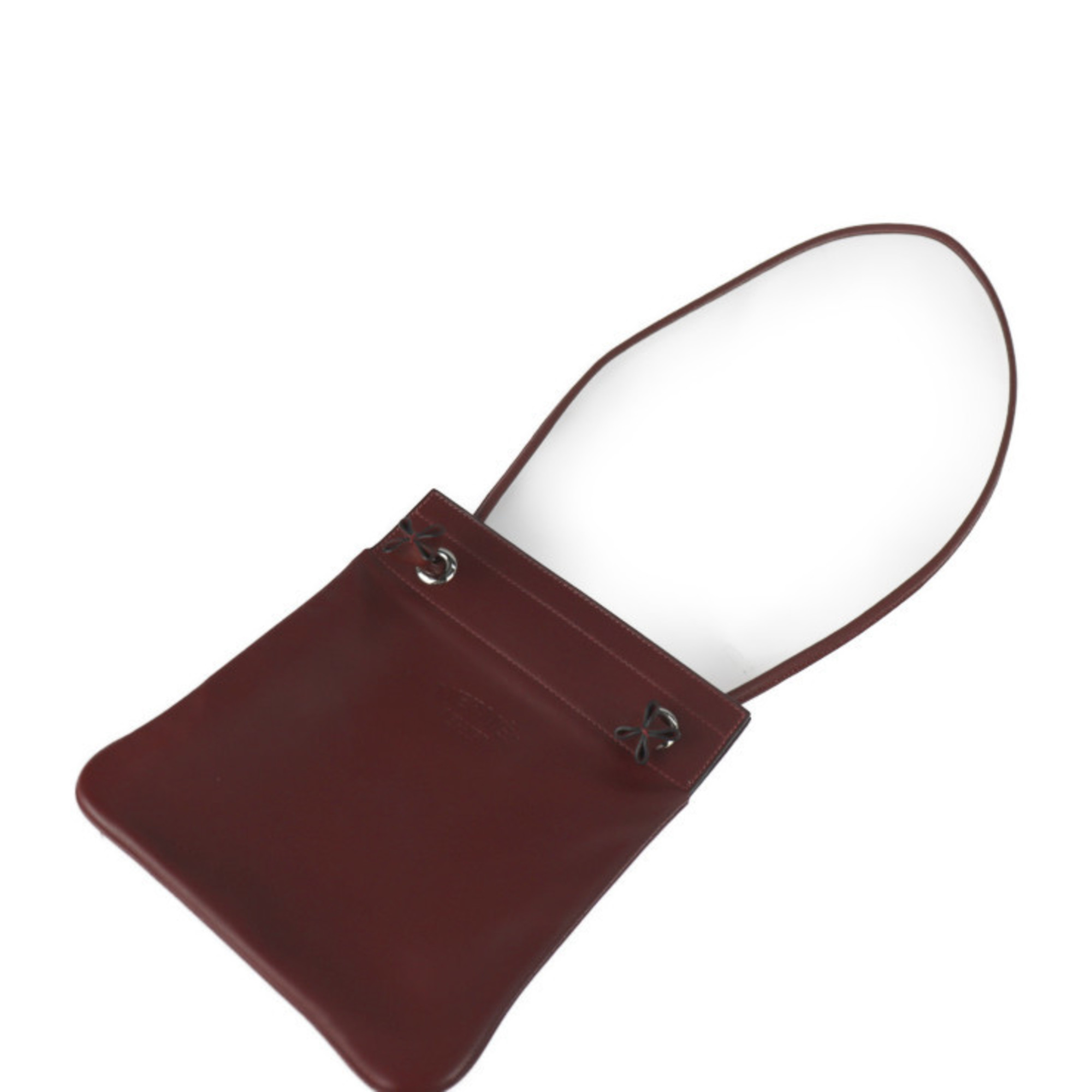 HERMES Hermes ALINE MINI Aline Mini Shoulder Bag Vaux Swift Rouge Ash Silver Hardware Pochette C Engraved