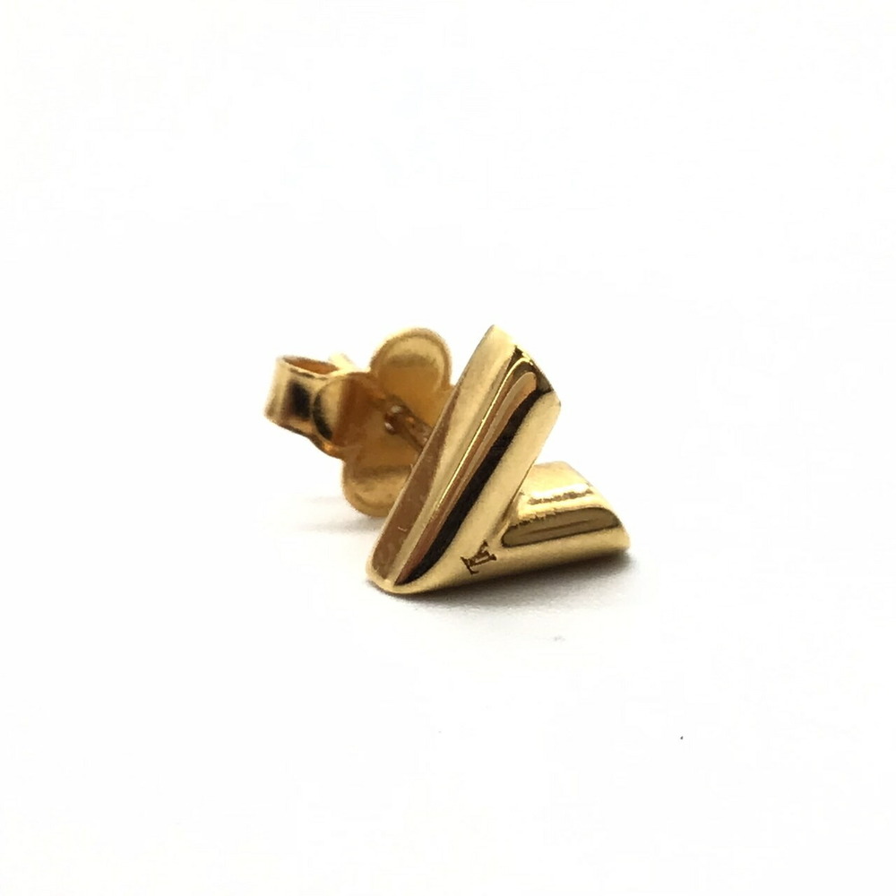 LOUIS VUITTON Louis Vuitton Essential V Earrings M68153 Gold Plated GP  Women's Men's *One Only