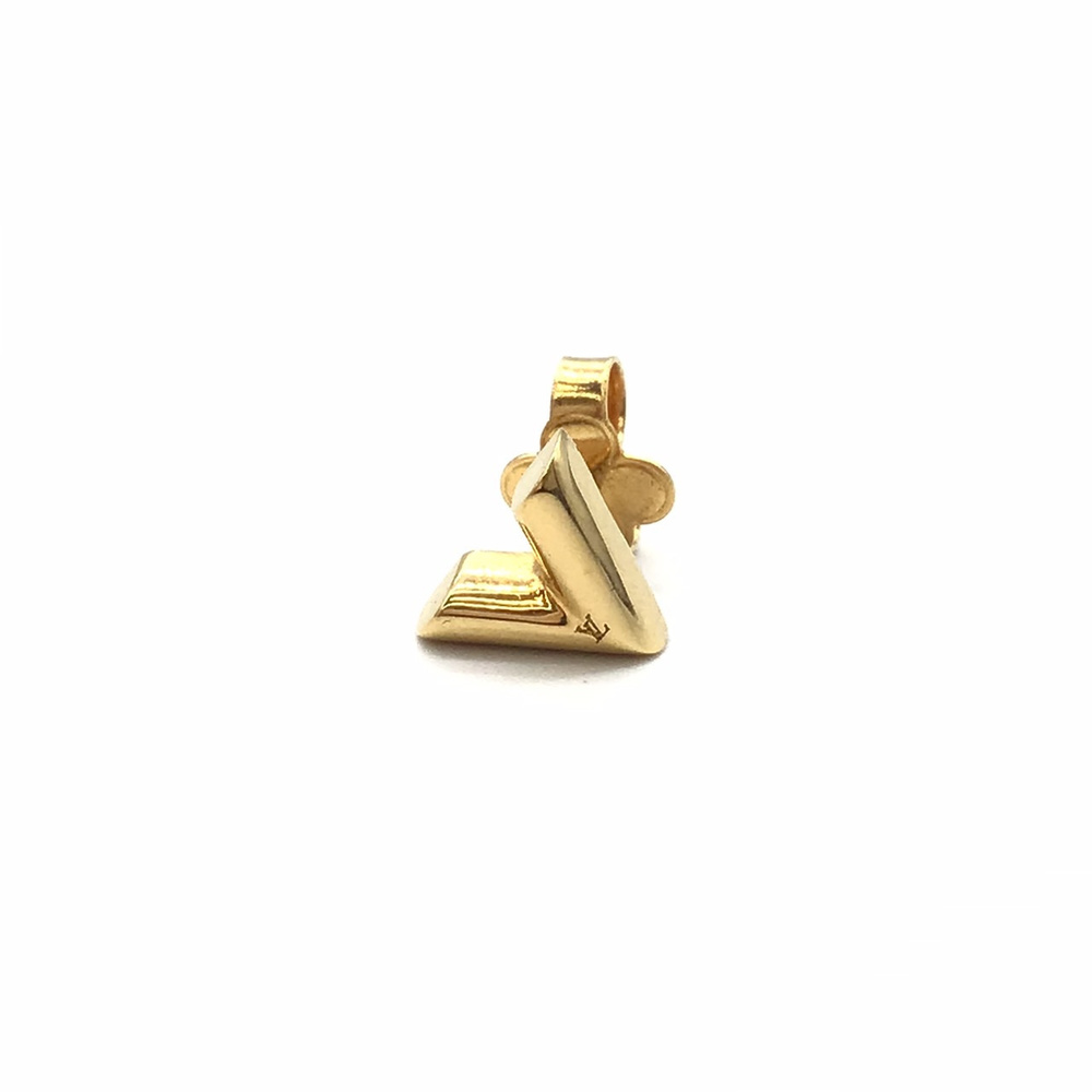 LOUIS VUITTON Louis Vuitton Essential V Earrings M68153 Gold Plated GP  Women's Men's *One Only