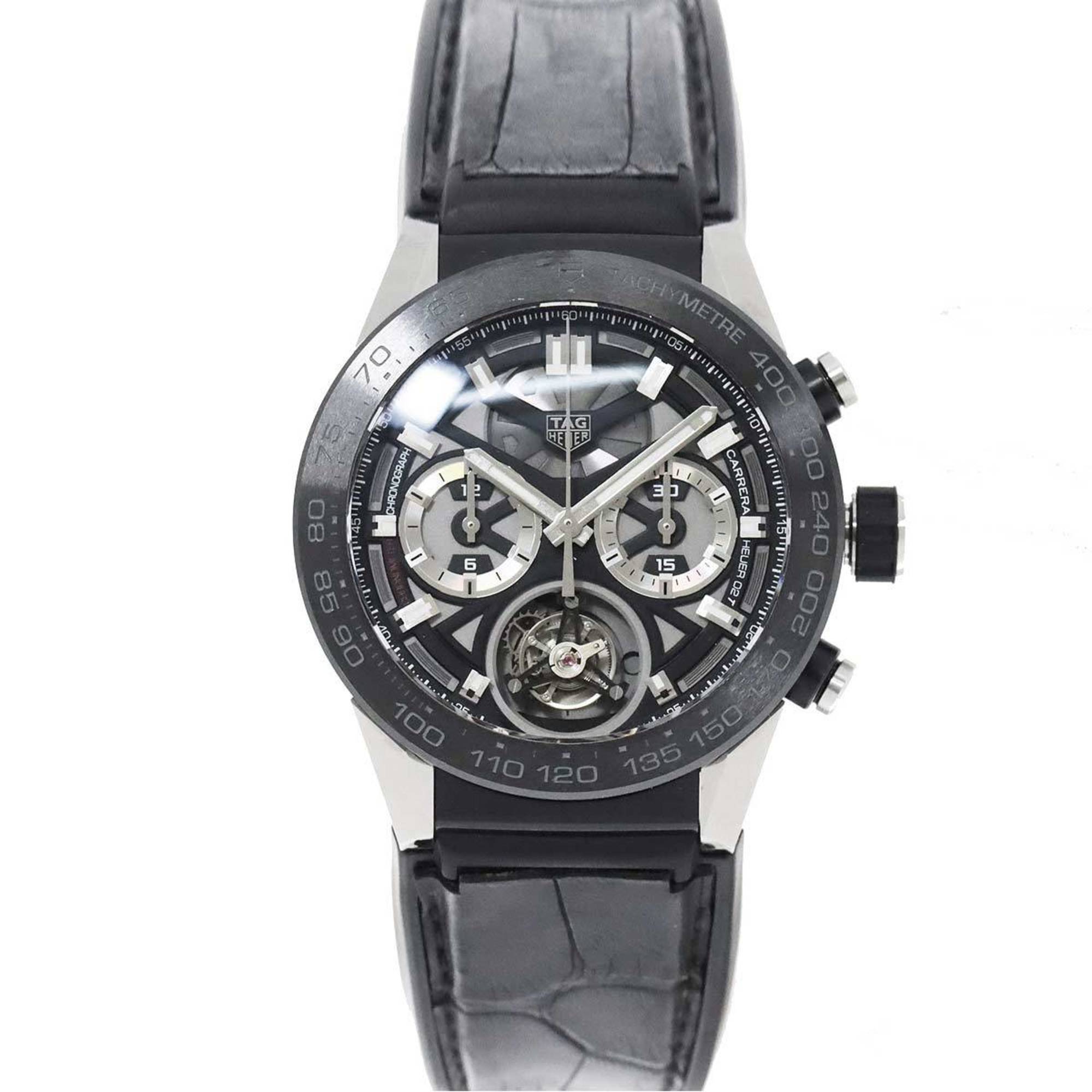 Tag Heuer TAG HEUER Carrera caliber T02 tourbillon CAR5A8Y chronograph men s watch skeleton automatic self winding eLADY Globazone