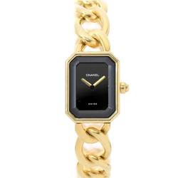 Chanel CHANEL Premier L size H0003 Vintage ladies watch K18YG yellow gold black dial quartz Premiere