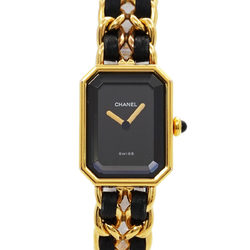 Chanel CHANEL Premiere M size H0001 Vintage ladies watch black dial gold quartz