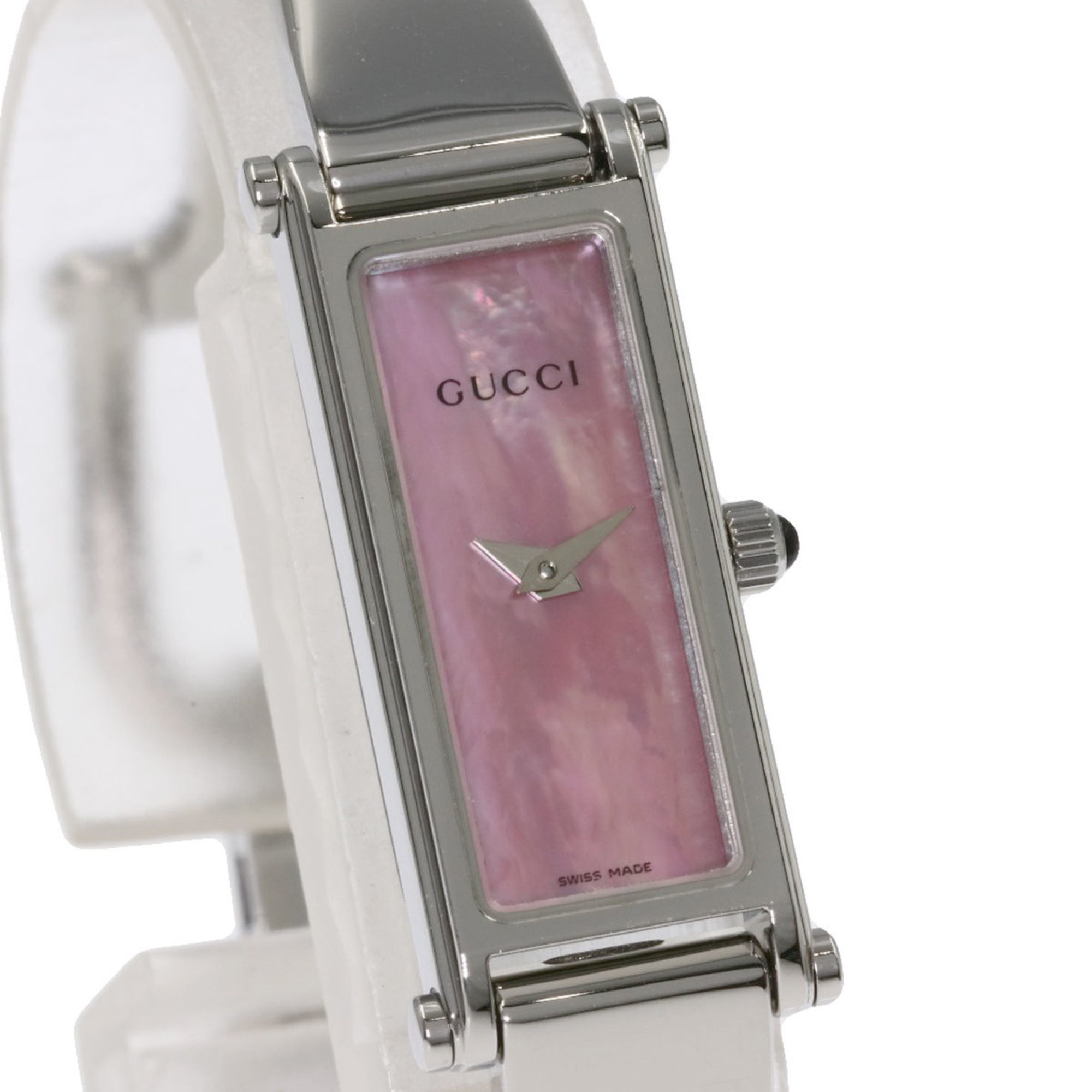 Gucci 1500L square face shell watch stainless steel SS ladies GUCCI