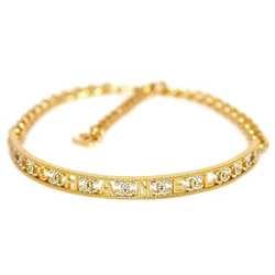 Chanel Choker Gold AB9001 Coco Mark GP Rhinestone Y22 X CHANEL Necklace Plate Stone