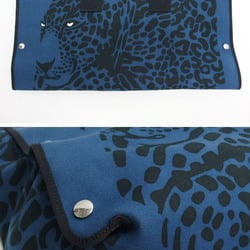 Hermes leopard tote bag blue x black