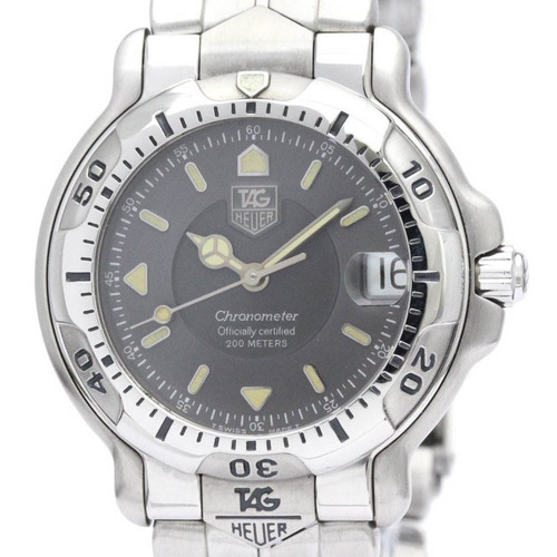 Polished TAG HEUER 6000 Chronometer Steel Automatic Mens Watch WH5212 BF559400