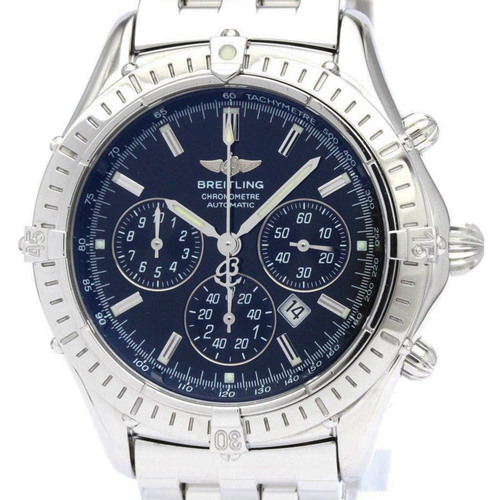 Polished BREITLING Shadow Flyback Chronograph MOP Dial Watch A35312 BF559686