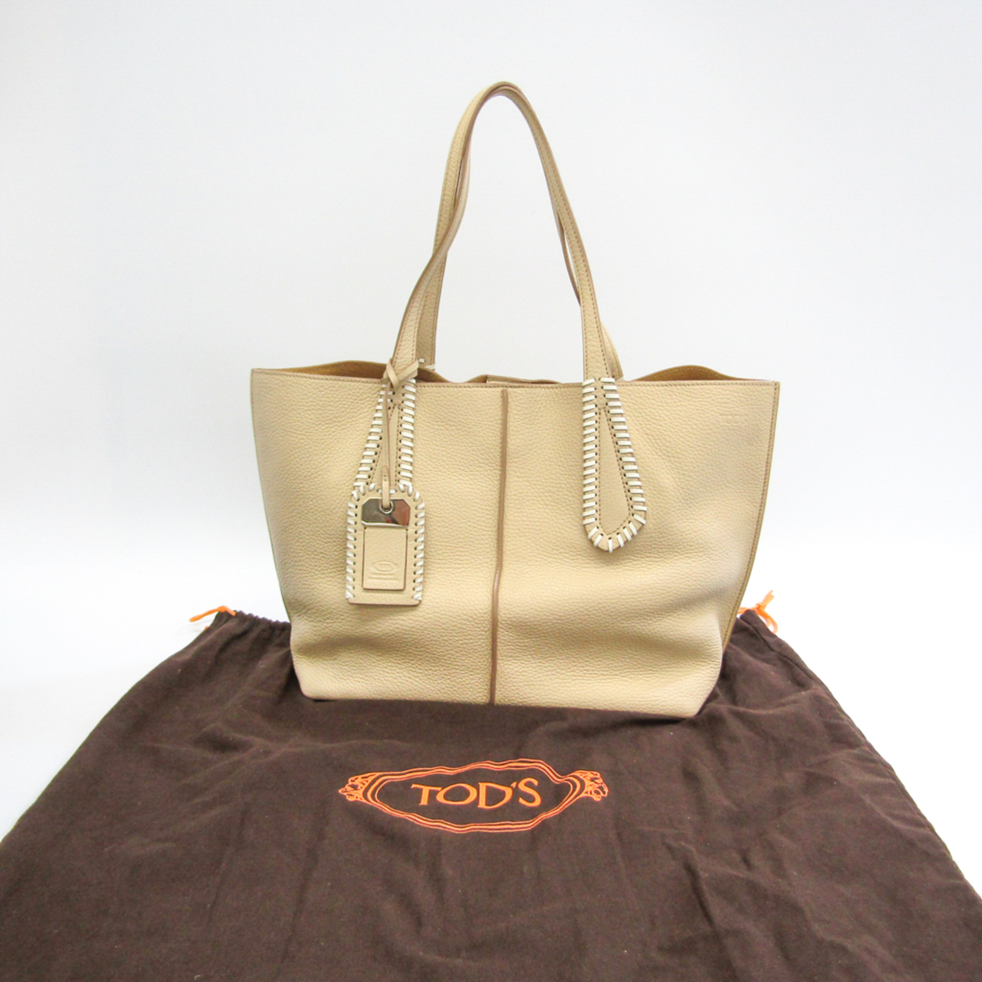Tod's Joy Women's Leather Tote Bag Cream