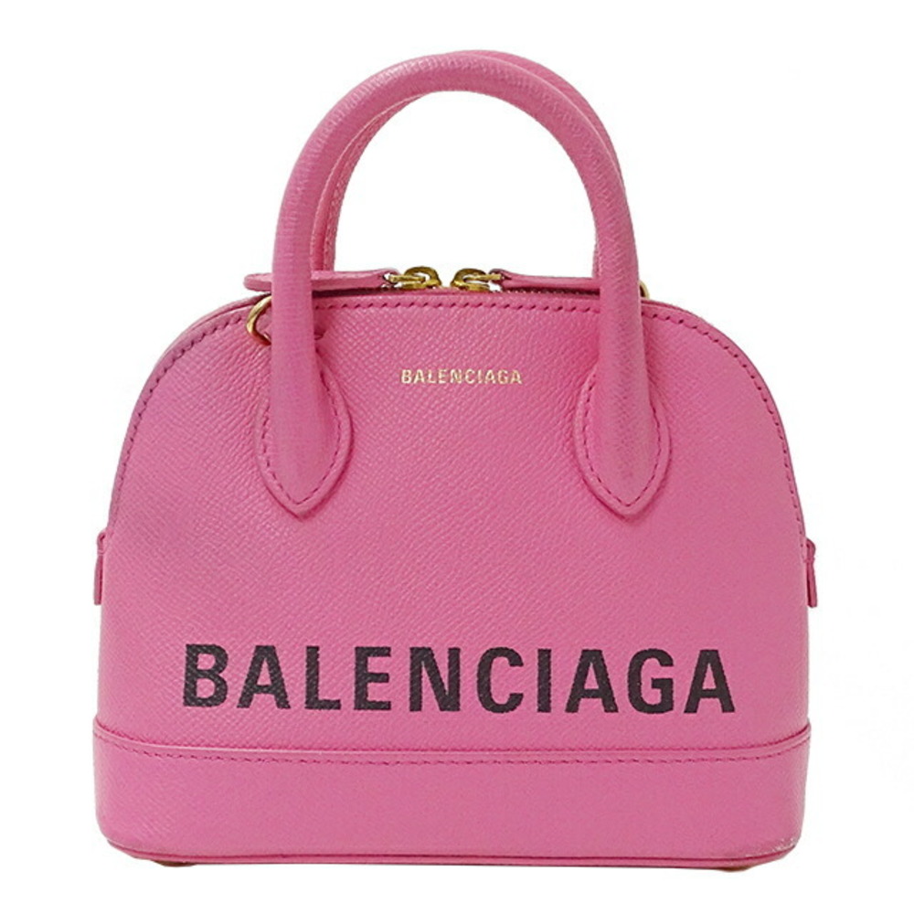 Balenciaga Red Ville Xxs Leather Top Handle Bag