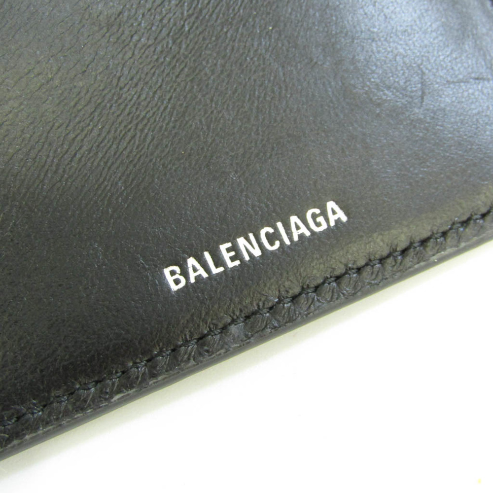 Balenciaga Cache Mini 593813 Men,Women Leather Wallet (tri-fold) Black