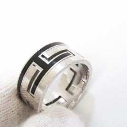 Hermes Move H Silver 925 Band Ring Black,Silver