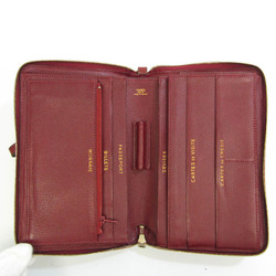 Hermes Charlie Travel Case Women,Men Box Calf Leather Long Wallet (bi-fold) Bordeaux
