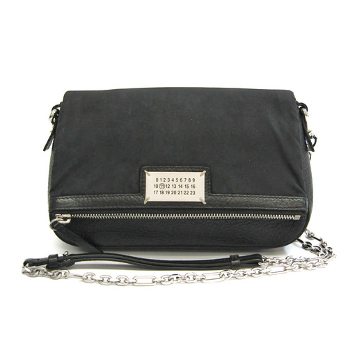 Maison Margiela S56WG0165 Women's Leather,Polyester Shoulder Bag Black